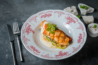 Стейк из лосося на гриле